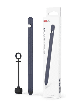 shumee Silikonski etui za Apple Pencil 1, zaščitni, z držalom za kabel, temno moder