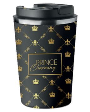 shumee Termo vrček Premium s potiskom princa na belem konju za kavo 350 ml KT_044
