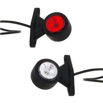 shumee Bela in rdeča LED pozicijska svetilka 12V 24V ravna kratka - FT-009 A LED