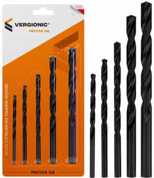 shumee Komplet svedrov za kovino, les, plastiko, HSS 4-10 mm, 5 kosov, vergionic