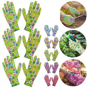 shumee Vrtne rokavice proti zdrsu, 3 pari, MIX pisanih, dolžine 23 cm, vergionic