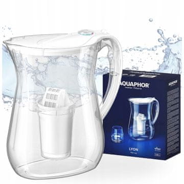 Aquaphor Vrč za filtriranje vode Aquaphor Lyon, bel, 3,8 l, karbonski vložek A5
