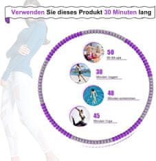 shumee Hula HOP pena za hujšanje, športna, fitnes, vijolično-siva, 1,2 kg, 85 cm