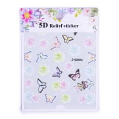 Allepaznokcie 5D nalepke za nakit, samolepilne konveksne akrilne rože, metulji Z-D3694