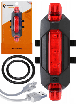 shumee Zmogljiva LED zadnja kolesarska luč 4 načini USB 110mAh vodoodporna IP44