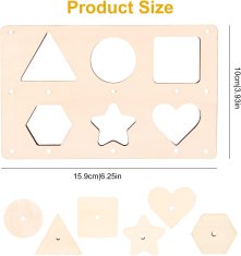 shumee Lesena manipulacijska plošča z oblikami, vrvicami, vijaki, Montessori DIY