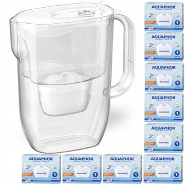 Aquaphor Vrč za filtriranje bele vode Aquaphor Fresh 3,2 l z 10 kartušami Maxfor+