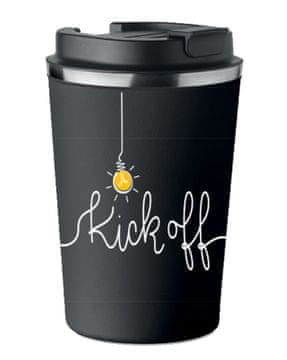 shumee Premium termo skodelica s potiskom žarnice Kick OFF 350 ml 0,35 l KT_030