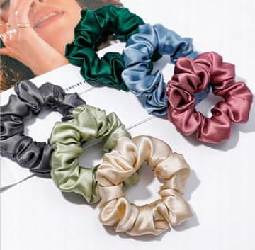 shumee Svileni trakovi za lase scrunchie murve, komplet 6A, 3 premium velikosti