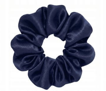 shumee Svilen trak za lase scrunchie mulberry 6A temno moder M srednje premium