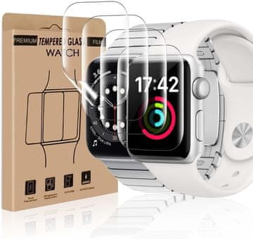 shumee 4x zaščitna folija za Apple Watch 4/5/6/SE 44 mm fleksibilna TPU folija