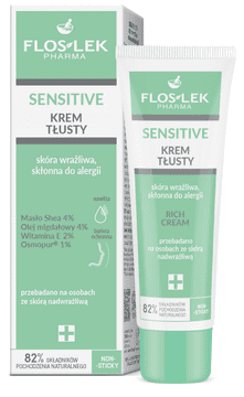 FLOS-LEK Občutljiva mastna krema za občutljivo kožo, nagnjeno k alergijam 50 ml