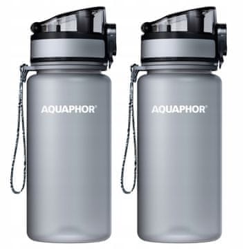Aquaphor Aquaphor City 0,35 l 2x siva steklenica s filtrirnim vložkom za otroke