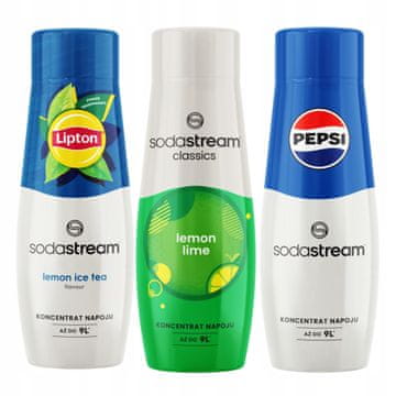 SodaStream 3 sirupi Tea Ledeni čaj z limono + Pepsi + limona in limeta