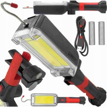 shumee LED COB svetilka za delavnico z magnetom, polnilna USB, 700lm, HAK 3v1