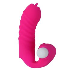 shumee Silikonski vibrator za prste, vodoodporen, brezžični, tihi, temno roza