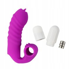 shumee Silikonski vibrator za prste, vodoodporen, brezžični, tihi, temno roza