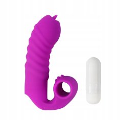 shumee Silikonski vibrator za prste, vodoodporen, brezžični, tihi, temno roza