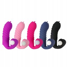 shumee Silikonski vibrator za prste, vodoodporen, brezžični, tihi, temno roza