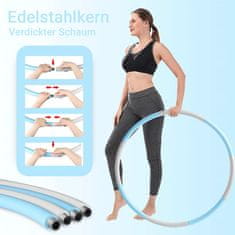 shumee Hula HOP pena za hujšanje, športna, fitnes, sivo-modra, 0,95 kg, 86 cm
