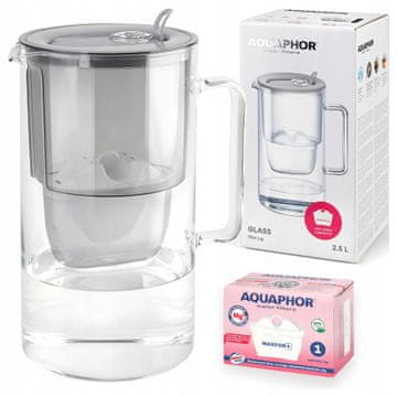 Aquaphor Vrč s filtrom Aquaphor Glass Gray Glass + magnezijev filter Maxfor Mg