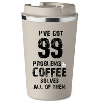 shumee Premium termo skodelica s potiskom "imam težave s kavo" 350 ml KT_090