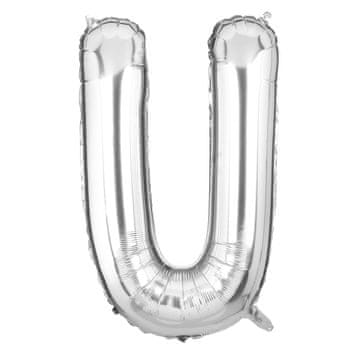 shumee Dekoracije folija balon črka U srebrn 40 cm dekoracija za rojstni dan