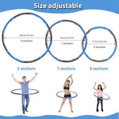 shumee Hula HOP pena za hujšanje, športna in fitnes, črno-modra, 1 kg, 88 cm