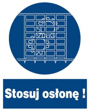 shumee ZNO-25 - Znak za varnost in zdravje pri delu - Uporabite ščit! 23x28