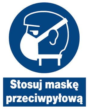 shumee Znak za varnost in zdravje pri delu ZNO-24, nosite protiprašno masko