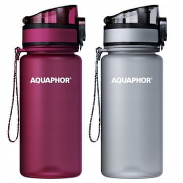 Aquaphor Aquaphor City 0,35 l filtrirna steklenica z vložki, 2x bordo in siva