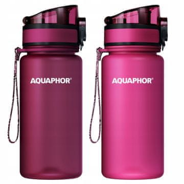 Aquaphor Aquaphor City 0,35 l filtrirna steklenica z vložki, 2x bordo in roza