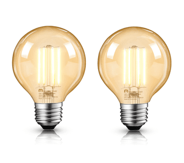 shumee 2x vintage retro LED žarnica toplo bela jantarna steklena G80 E27 4W