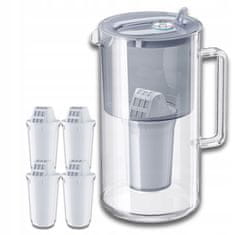 Aquaphor Aquaphor Nord stekleni filter vrč 2,5 l + 4 kartuše A5 (350 l), siv