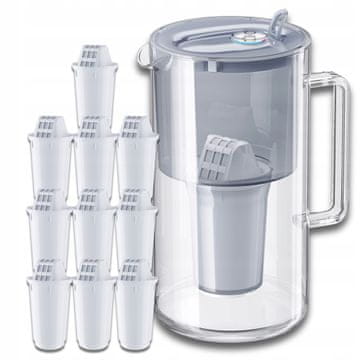 Aquaphor Aquaphor Nord stekleni filter vrč 2,5 l + 10 kartuš A5 (350 l), siv
