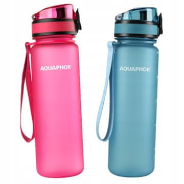 Aquaphor 2x Aquaphor City 0,5L steklenica za filtriranje vode, modra in roza