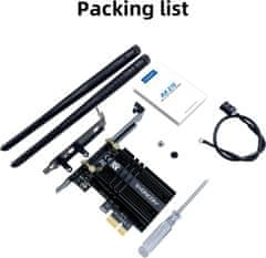 shumee Notranja omrežna kartica PCI express AXE5400 WiFi 6E PCIe bluetooth