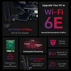 shumee Notranja omrežna kartica PCI express AXE5400 WiFi 6E PCIe bluetooth