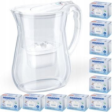Aquaphor Vrč za filtriranje vode Aquaphor Lago bel 3,8 l, 10 kartuš Maxfor+