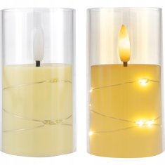 shumee LED sveča z dekorativno žico, 9 diod, utripajoči plamen, vergionic