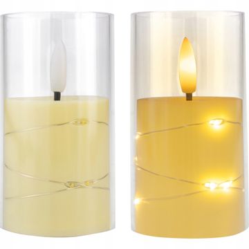 shumee LED sveča z dekorativno žico, 9 diod, utripajoči plamen, vergionic