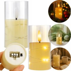 shumee LED sveča z dekorativno žico, 9 diod, utripajoči plamen, vergionic