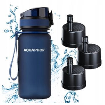 Aquaphor Aquaphor City filtrirna steklenica 350 ml temno modra + 3 kartuše