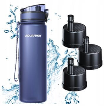 Aquaphor Aquaphor City filtrirna steklenica 800 ml temno modra + 3 kartuše