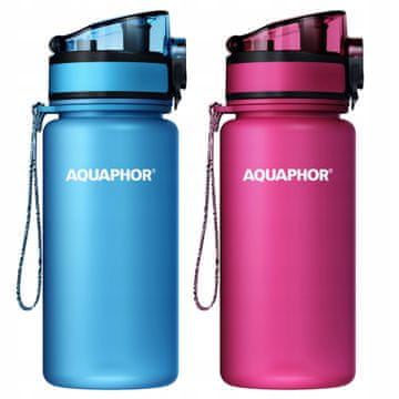 Aquaphor Aquaphor City 0,35 l modro-roza filtrirna steklenica s kartušami