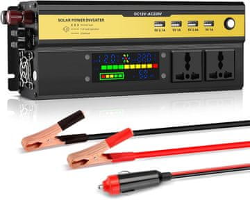 shumee Avtomobilski inverter 1000W DC 12V/AC 240V 2xAC EU 4xUSB 5V/2.4A