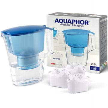 Aquaphor Aquaphor Time 2,5-litrski vrč za filtriranje + 3 kartuše, moder