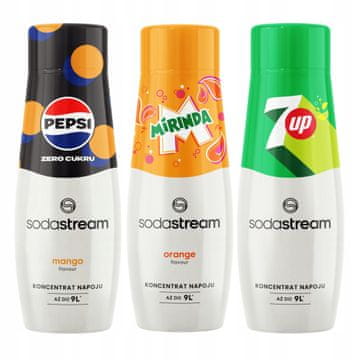 Komplet 3 sirupov za Sodastream Pepsi Max Mango + Mirinda + 7UP