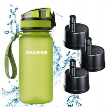 Aquaphor Aquaphor City filter steklenica 350 ml zelena, komplet 3 kartuš