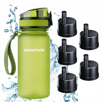 Aquaphor Aquaphor City filter steklenica 350 ml zelena, komplet 5 kartuš